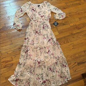 Pink Floral Maxi Dress